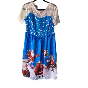 Christmas novelty short sleeve dress women’s Large NWOT